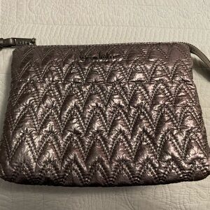 Nicole Miller Metallic Quilted Women's Cosmetic or Clutch- like new